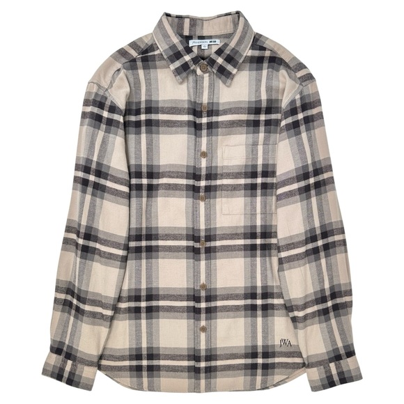 JW ANDERSON Other - JW Anderson x Uniqlo Gray Brown Plaid Button Up Flannel Shirt sz M
